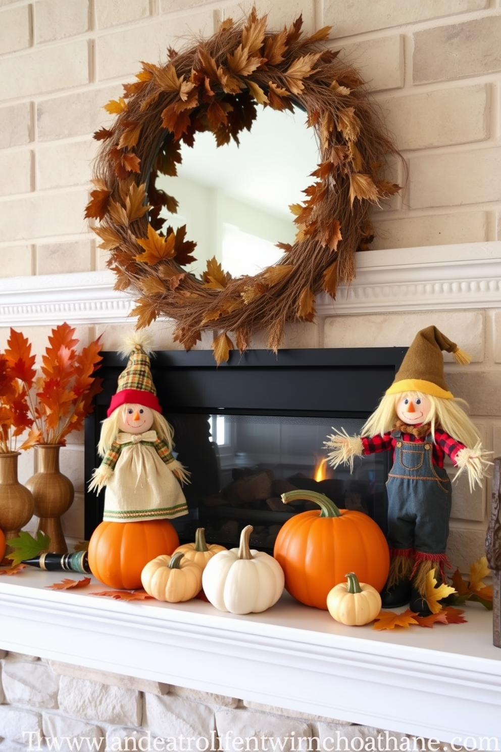 Thanksgiving Fireplace Decorating Ideas 9