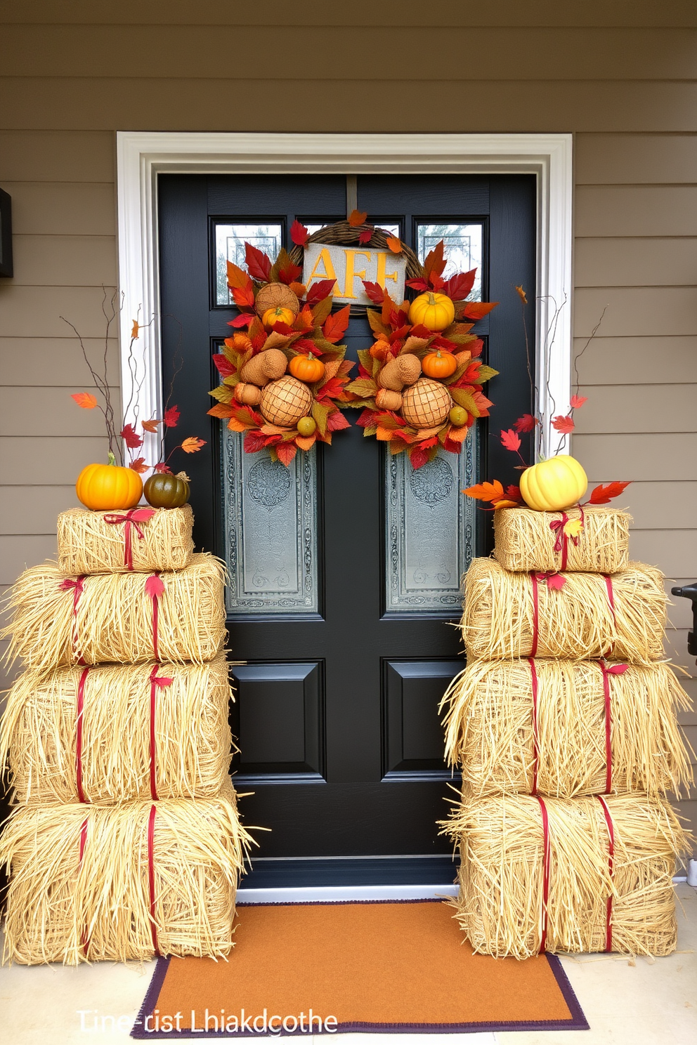 Thanksgiving Front Door Decorating Ideas 26