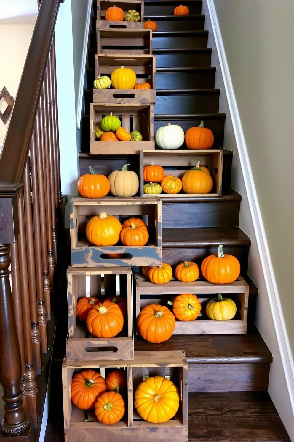 Thanksgiving Staircase Decorating Ideas 10