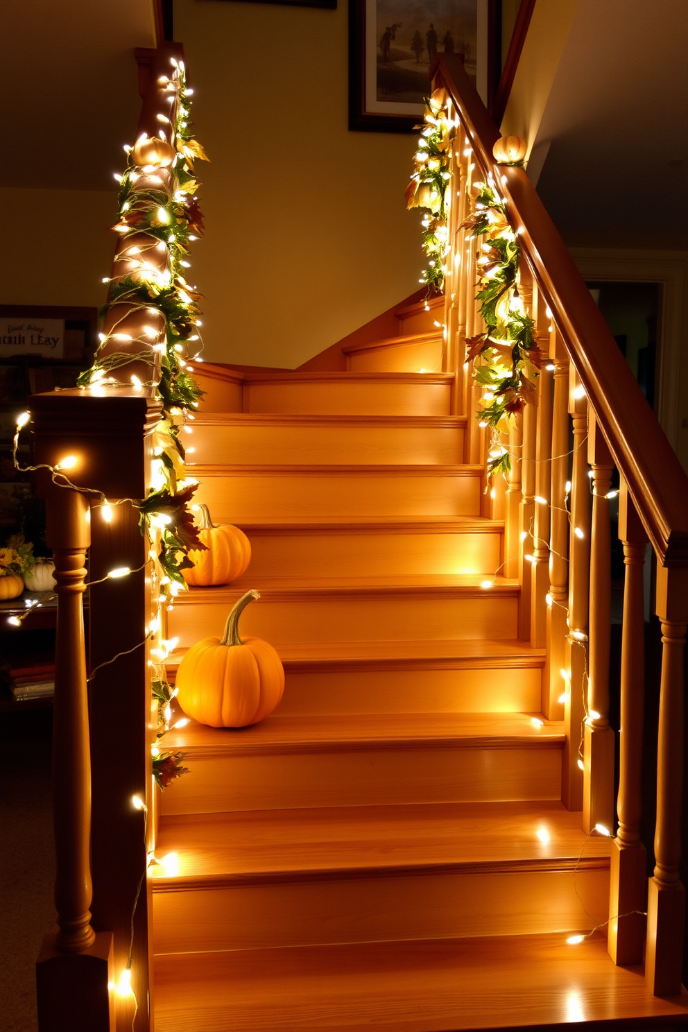 Thanksgiving Staircase Decorating Ideas 11