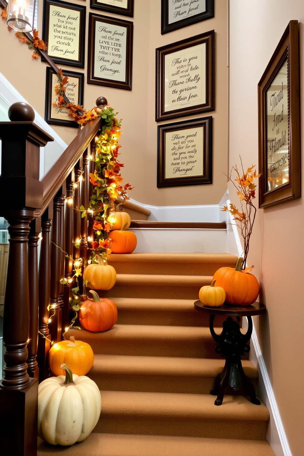 Thanksgiving Staircase Decorating Ideas 12