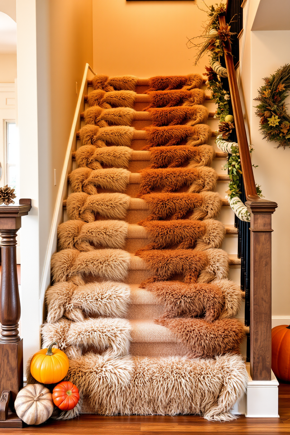 Thanksgiving Staircase Decorating Ideas 14