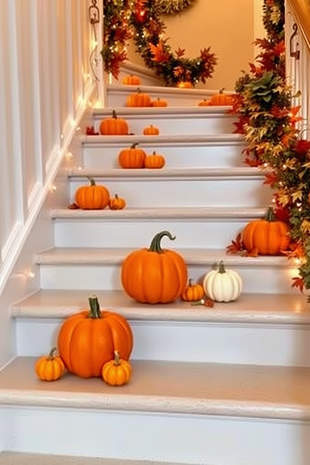 Thanksgiving Staircase Decorating Ideas 2