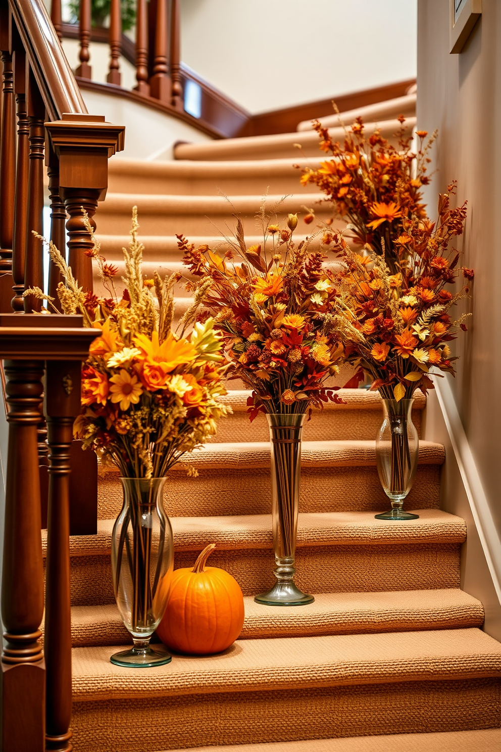 Thanksgiving Staircase Decorating Ideas 20