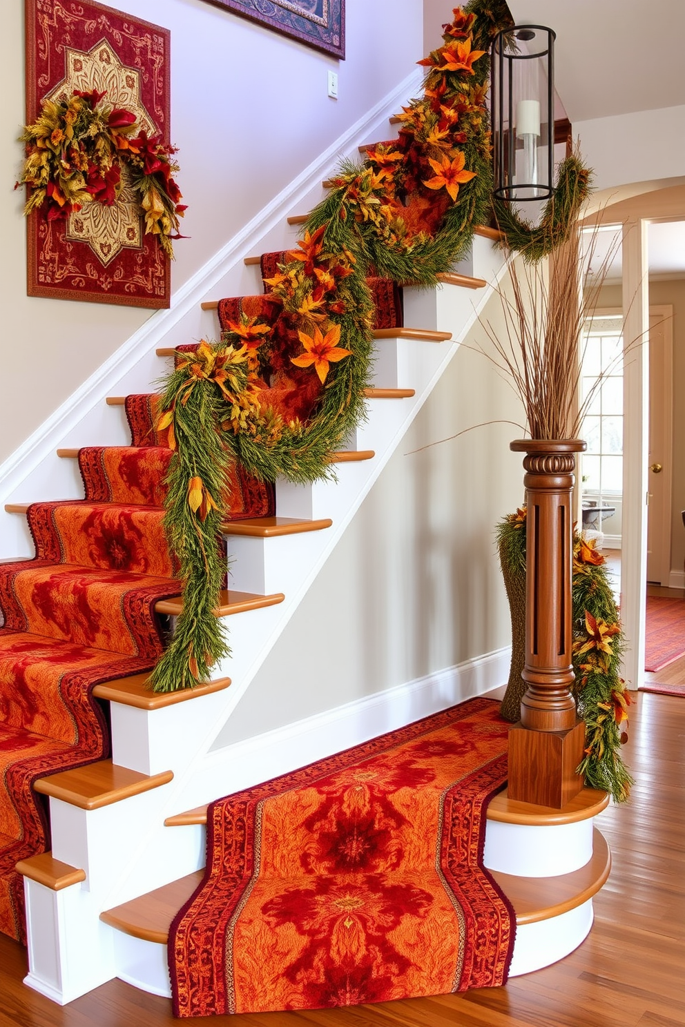 Thanksgiving Staircase Decorating Ideas 22