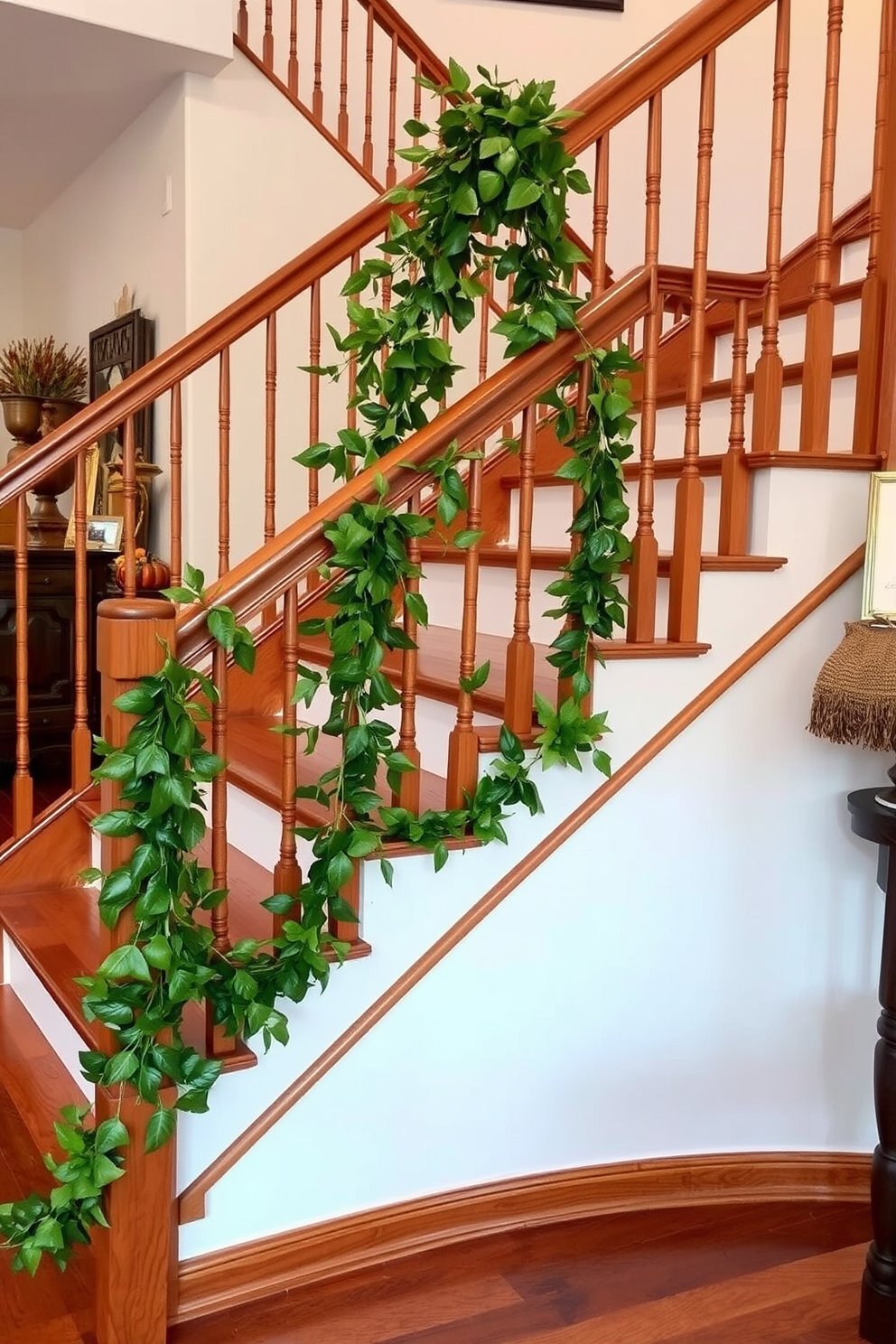 Thanksgiving Staircase Decorating Ideas 23