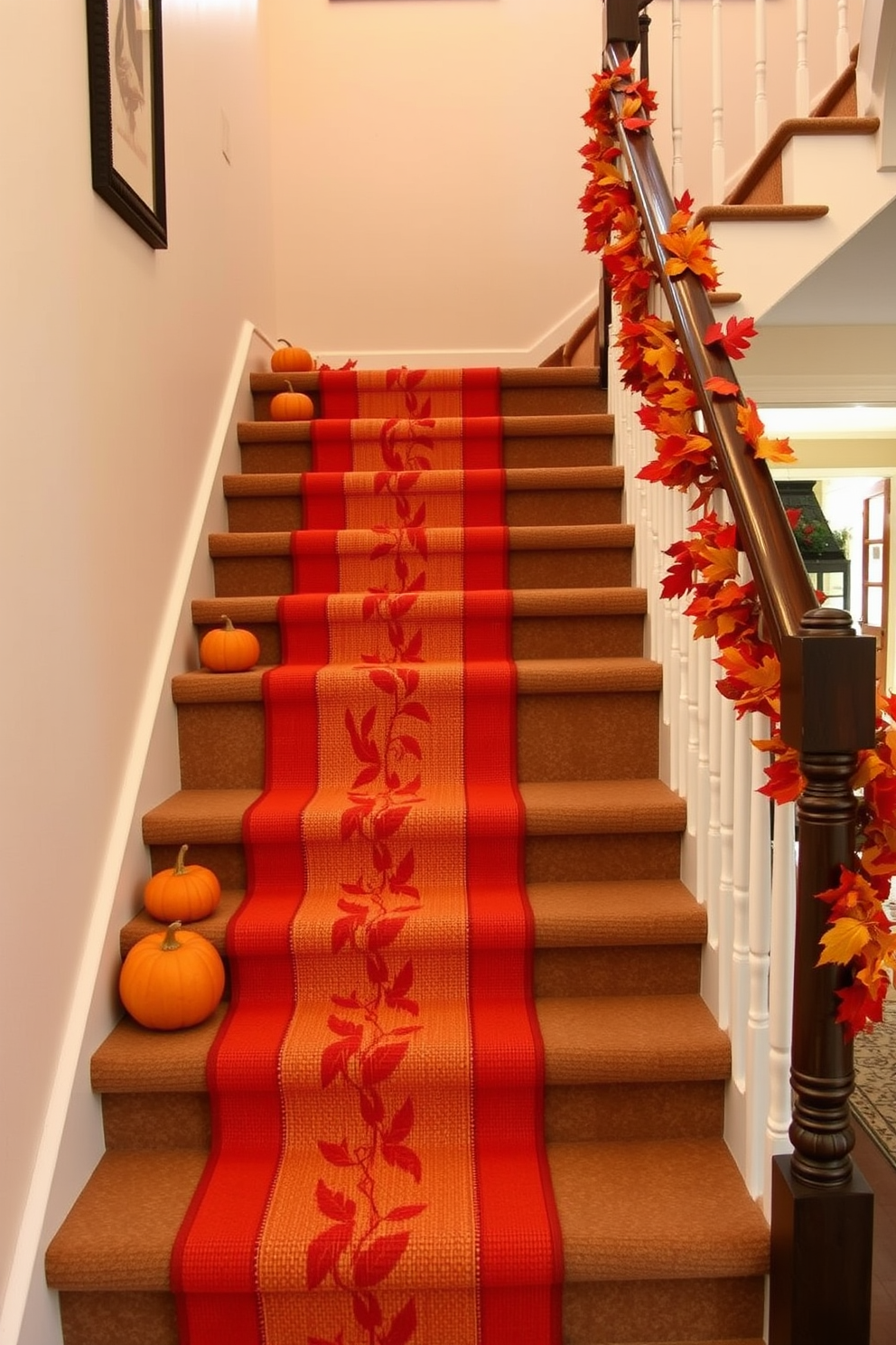 Thanksgiving Staircase Decorating Ideas 27