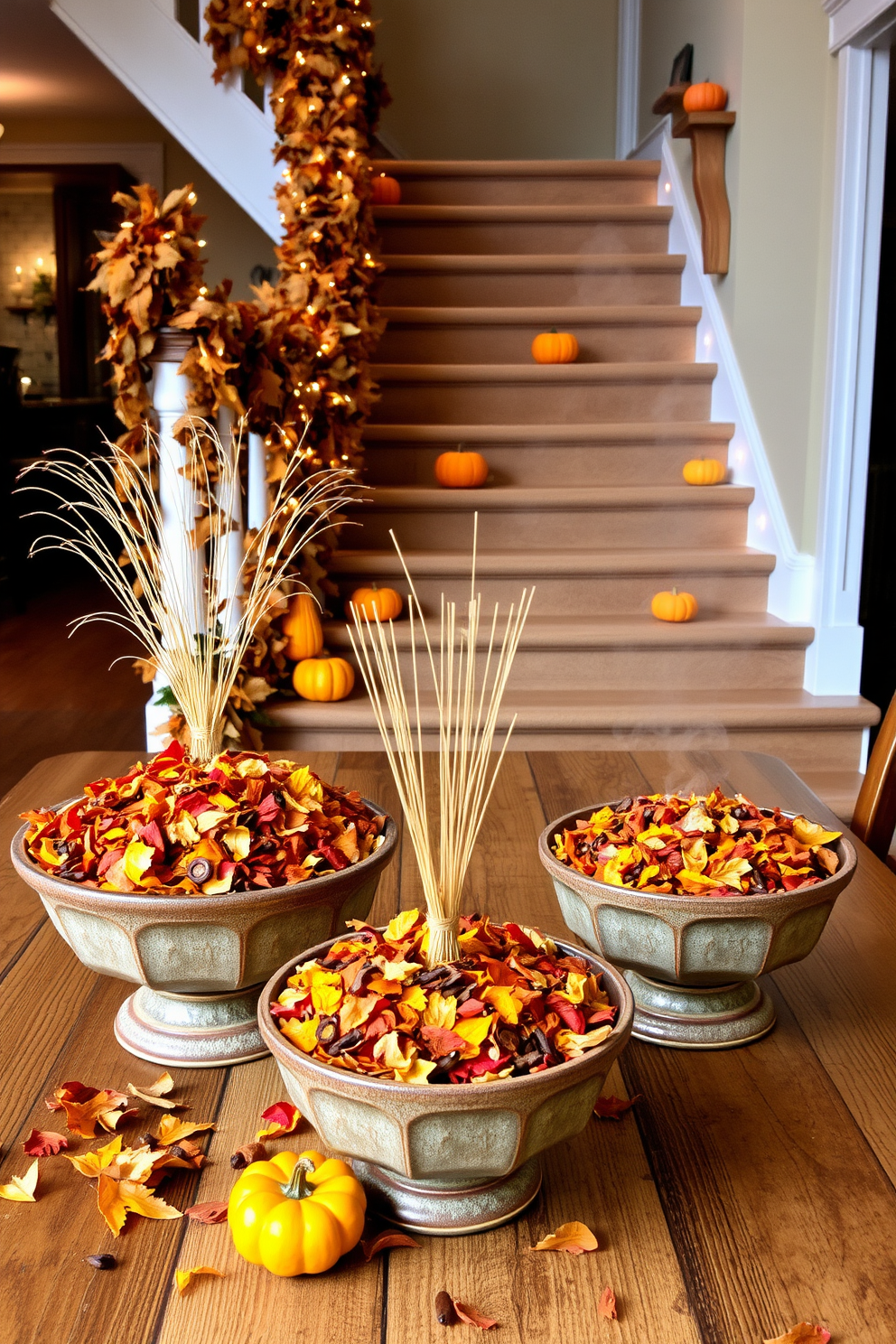 Thanksgiving Staircase Decorating Ideas 29