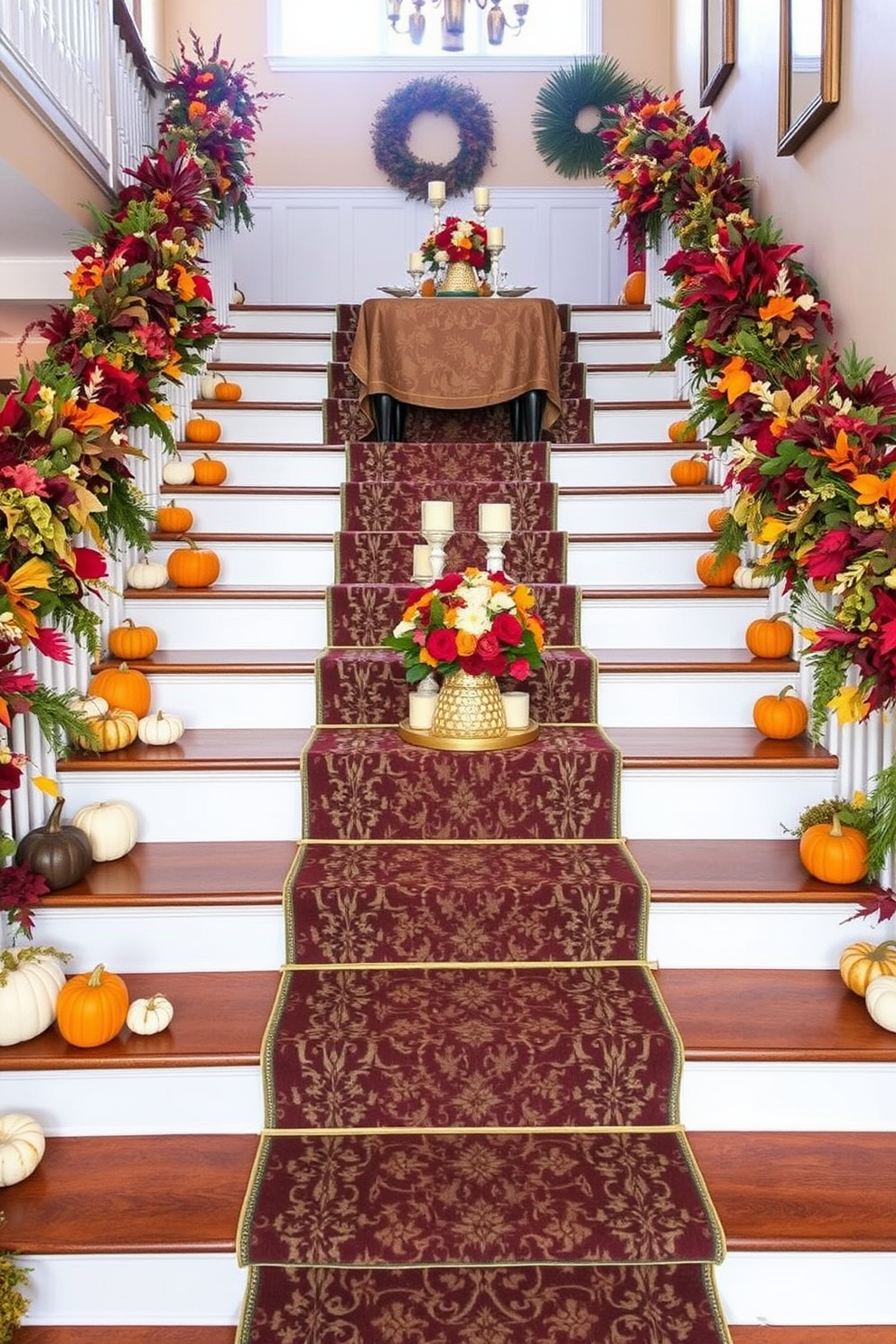 Thanksgiving Staircase Decorating Ideas 30