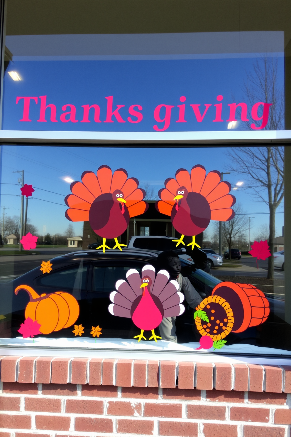 Thanksgiving Window Decorating Ideas 7