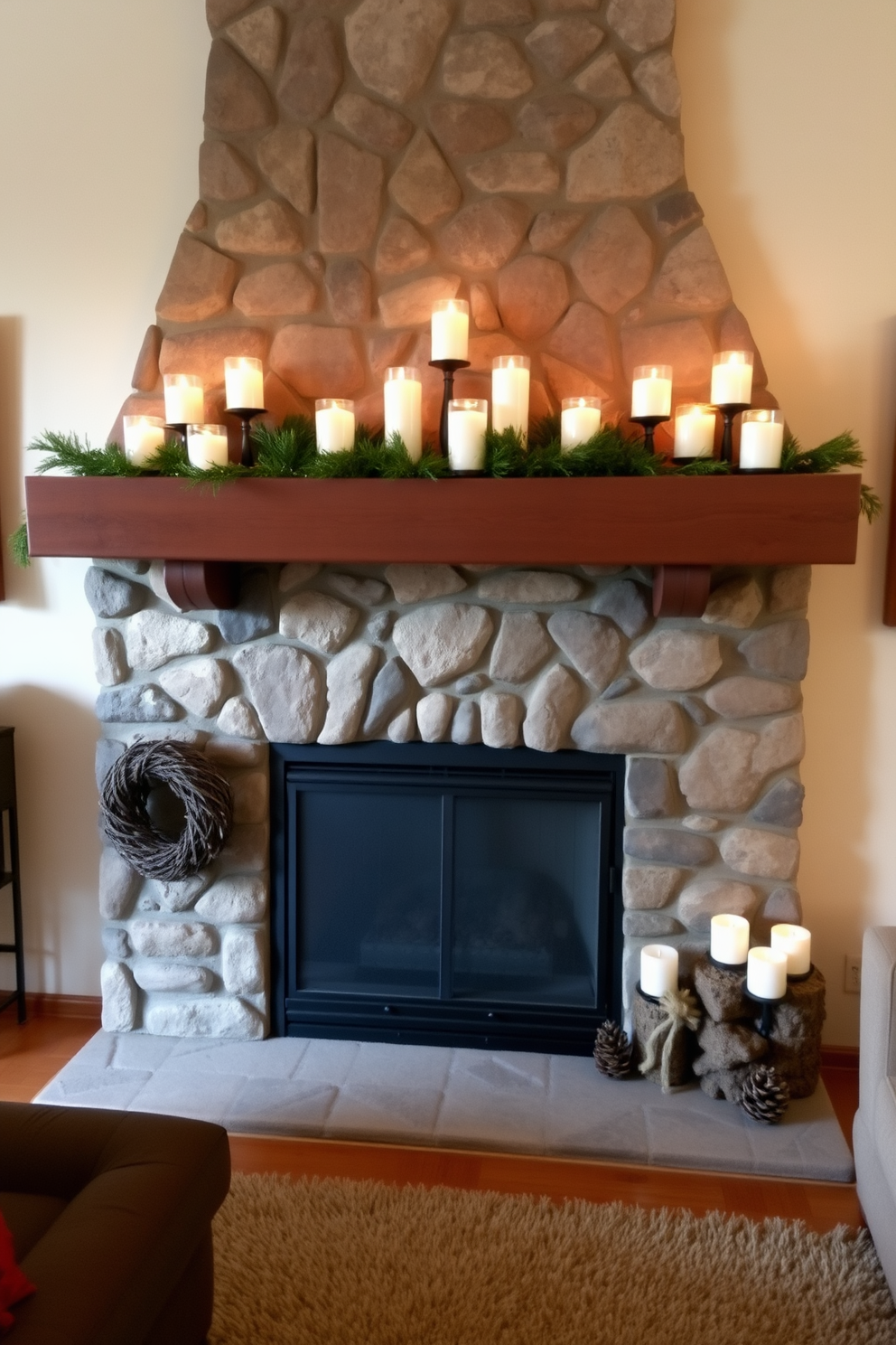 Winter Fireplace Decorating Ideas 25