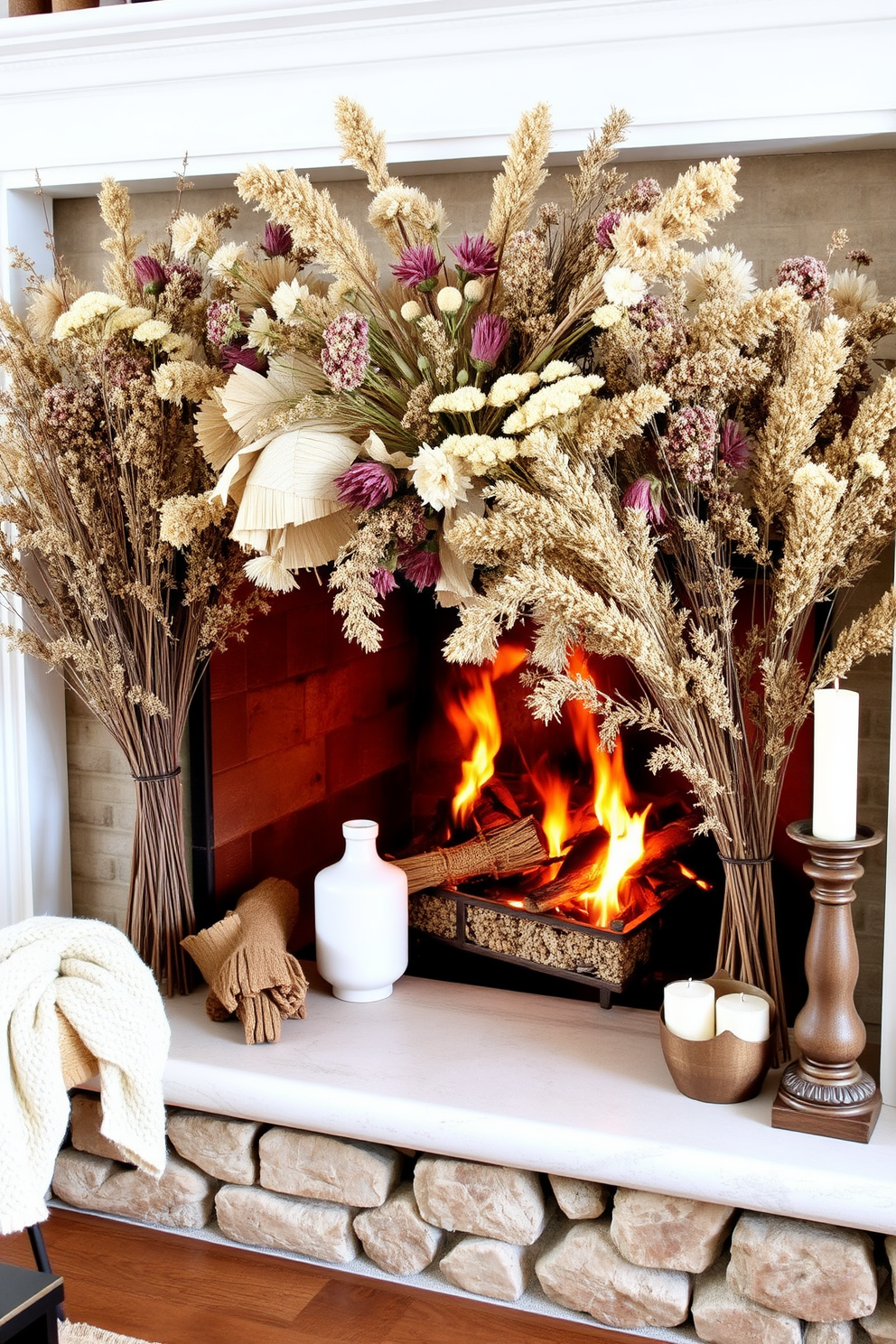 Winter Fireplace Decorating Ideas 29