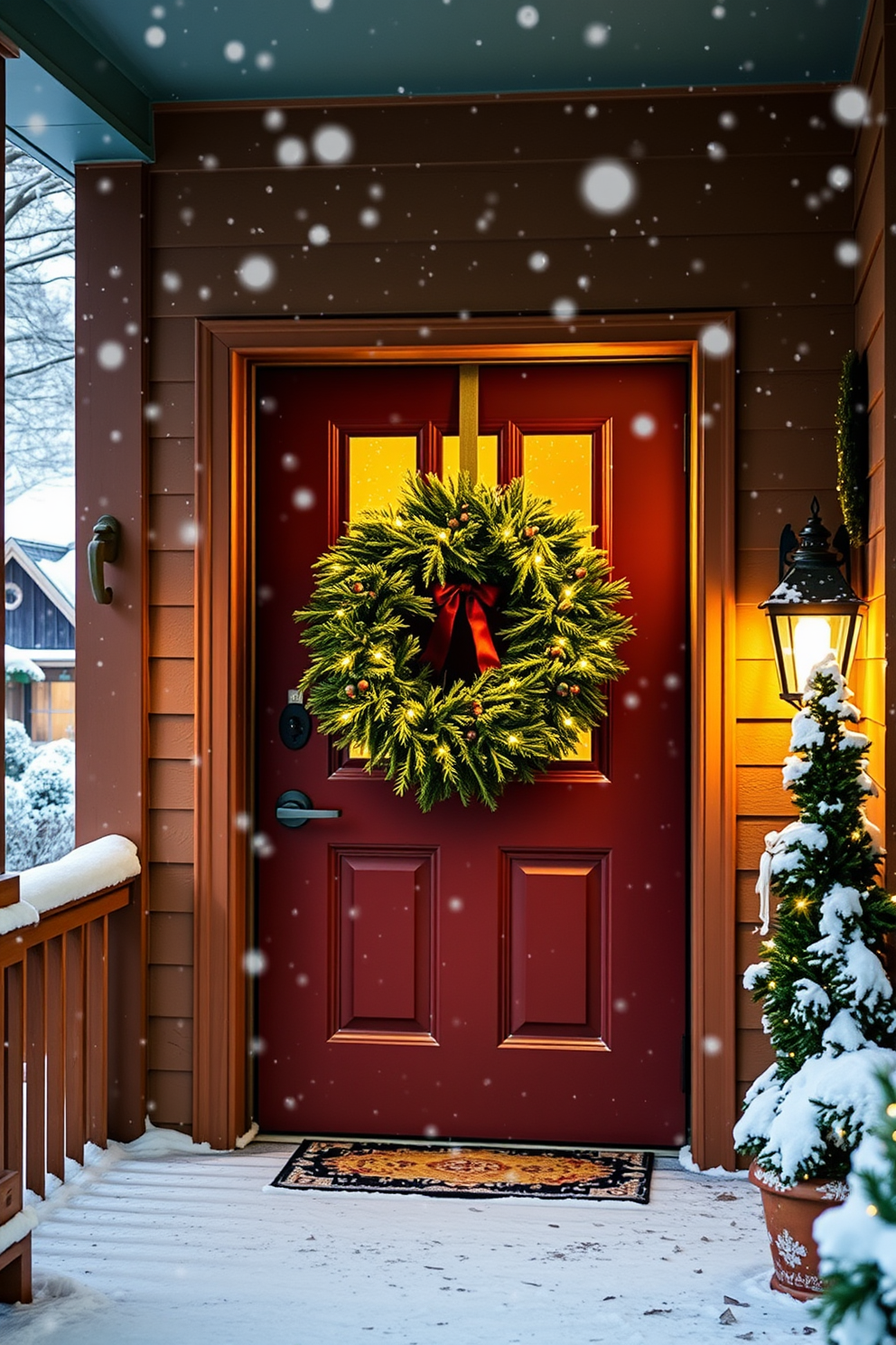 Winter Front Door Decorating Ideas 17