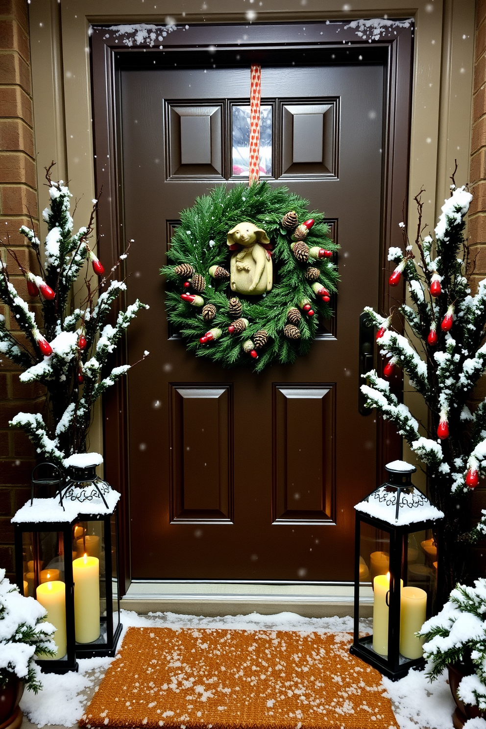 Winter Front Door Decorating Ideas 29