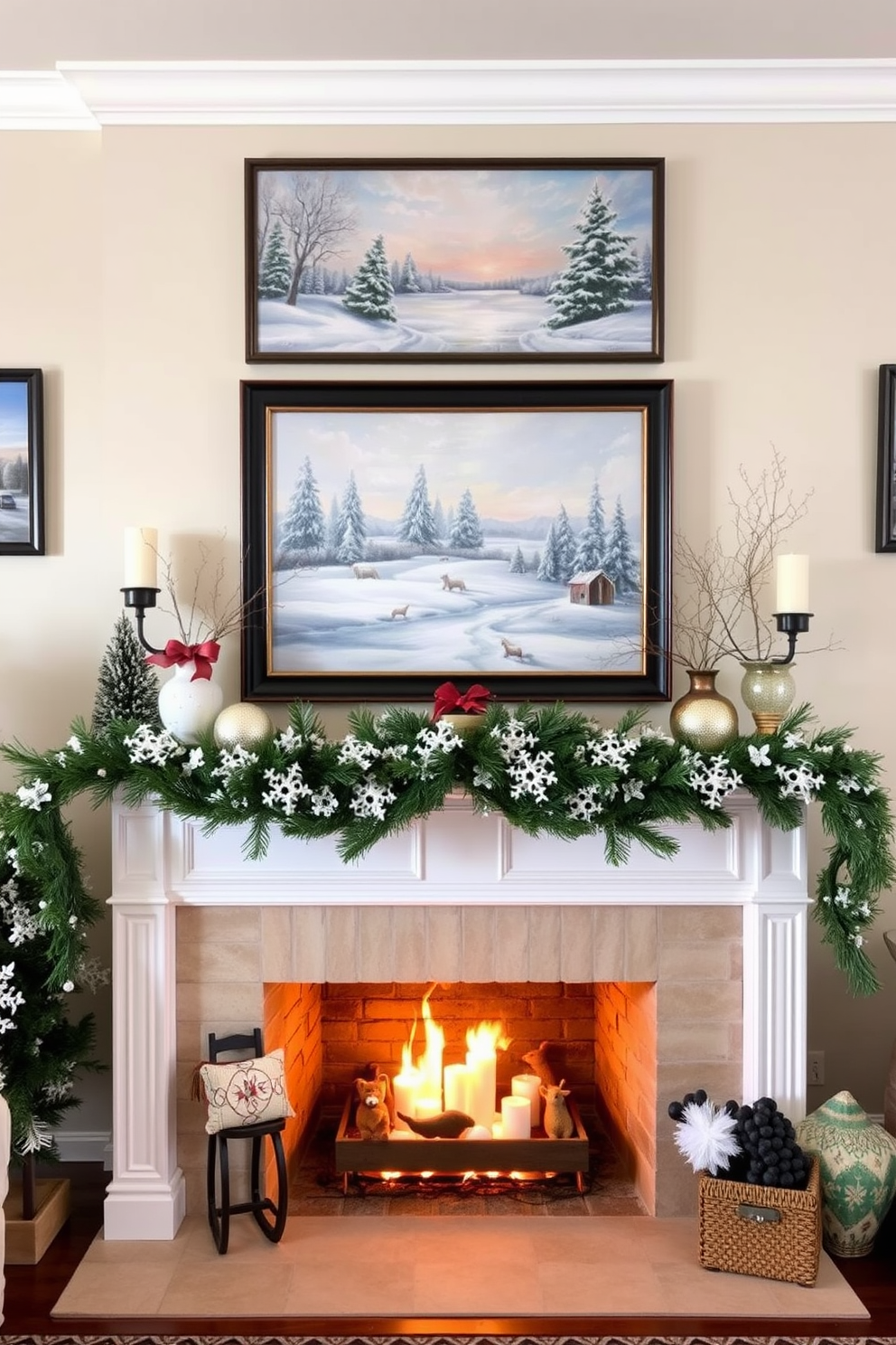 Winter Mantel Decorating Ideas 16