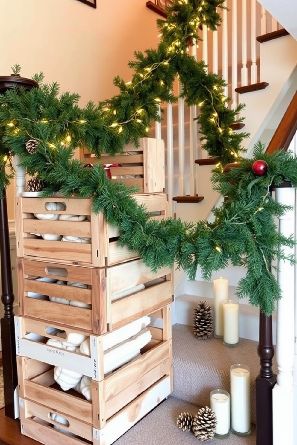 Winter Staircase Decorating Ideas 10