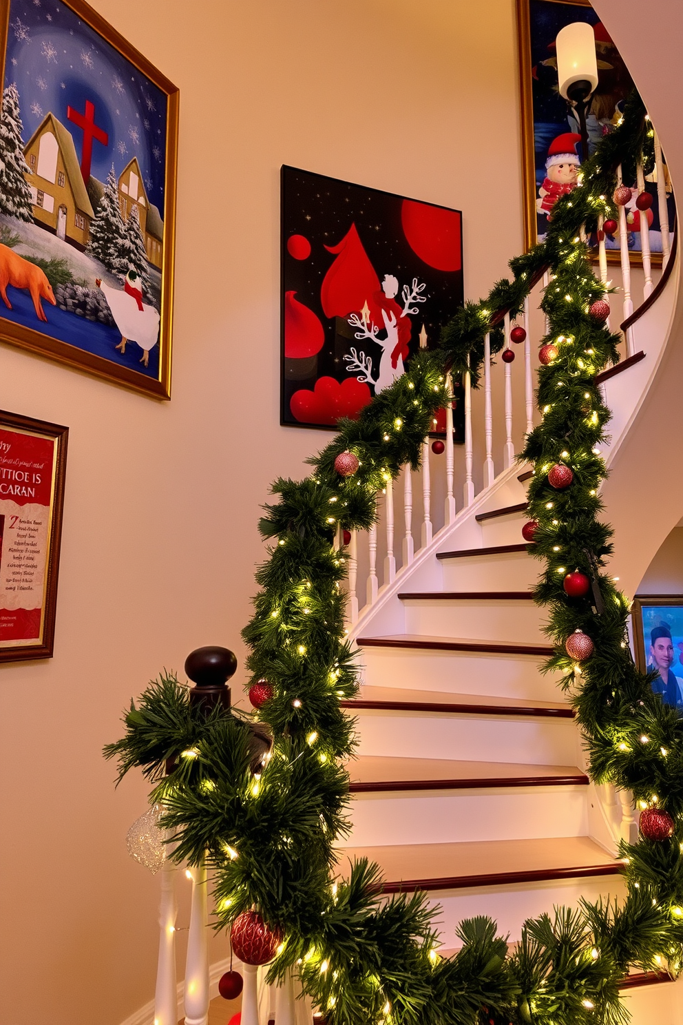 Winter Staircase Decorating Ideas 12