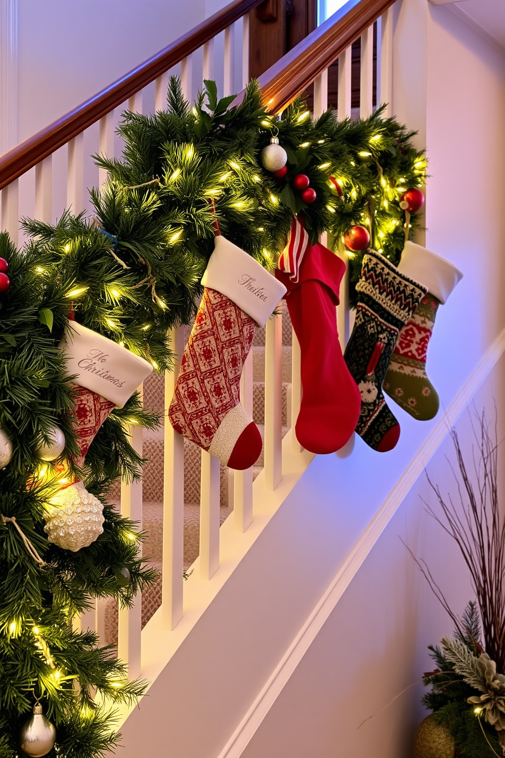 Winter Staircase Decorating Ideas 13