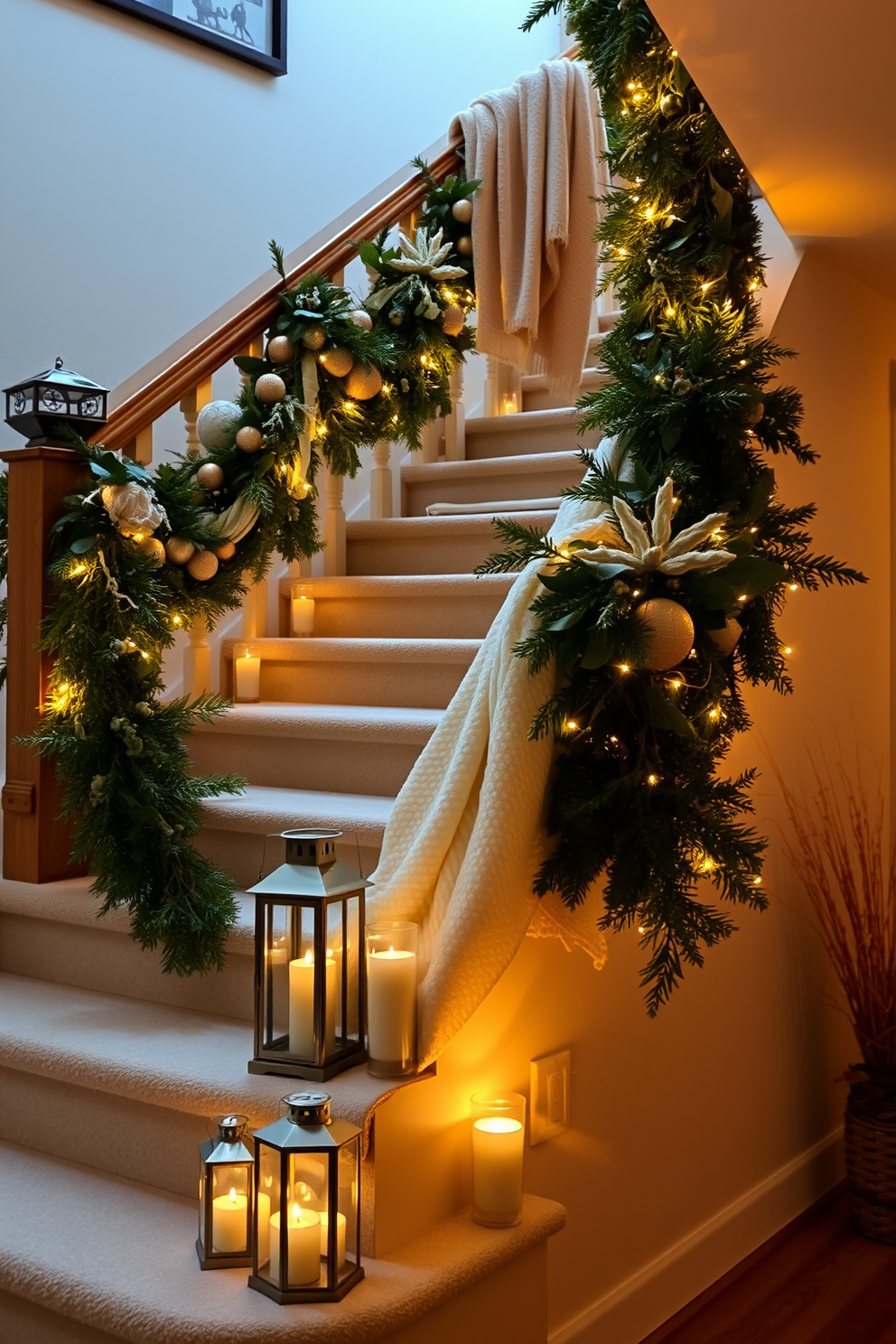 Winter Staircase Decorating Ideas 18