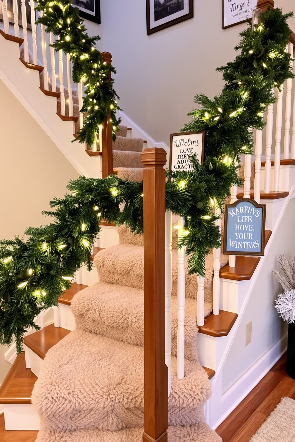 Winter Staircase Decorating Ideas 22