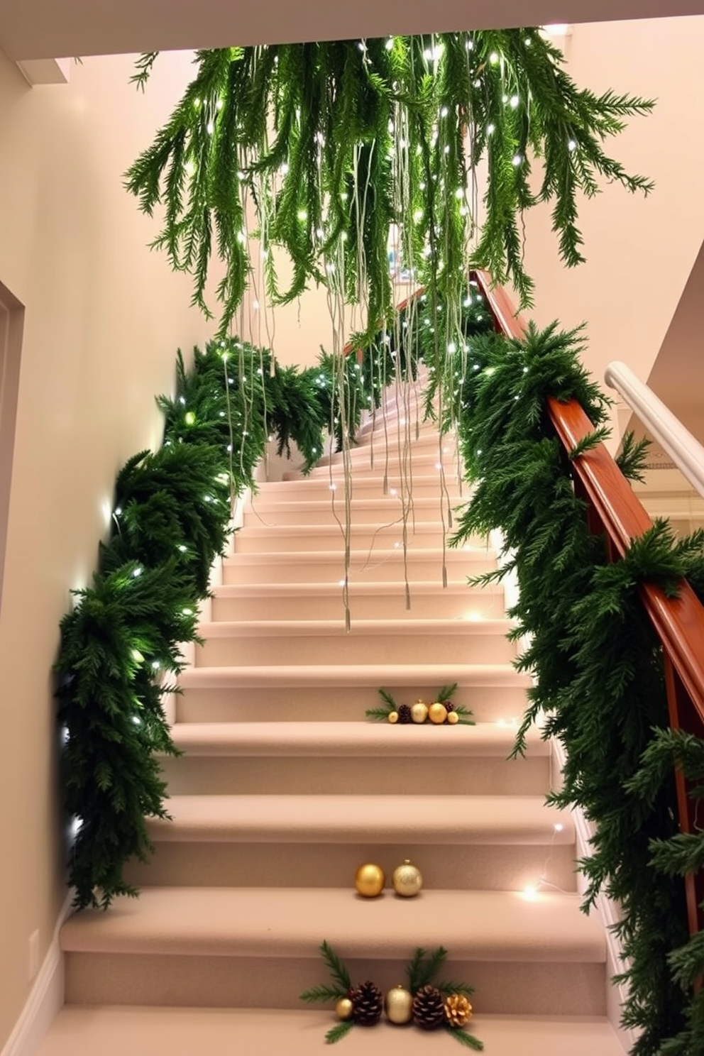 Winter Staircase Decorating Ideas 24